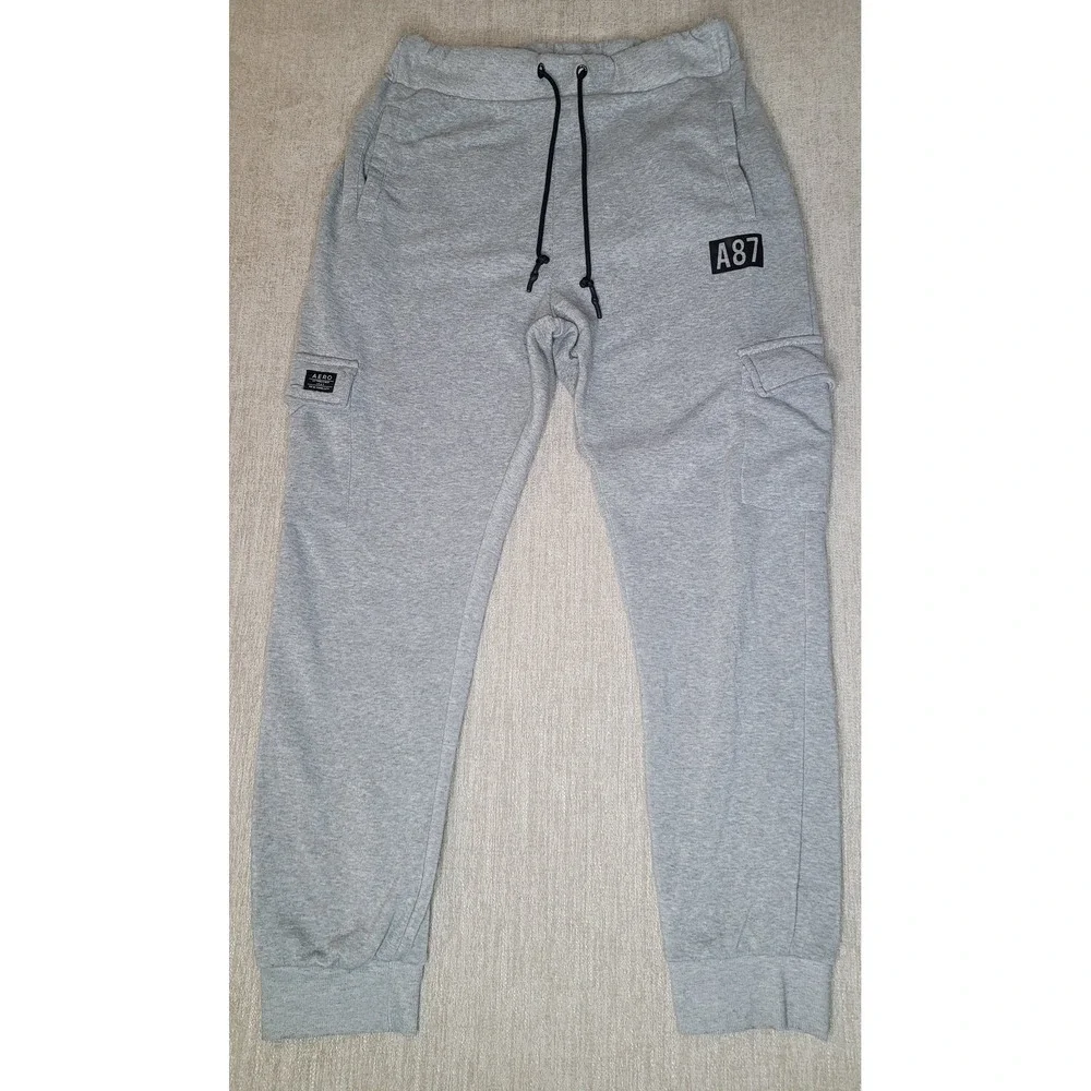Aeropostale Gray Cargo Sweatpants Joggers Lounge Pants Athletic Mens 2XL